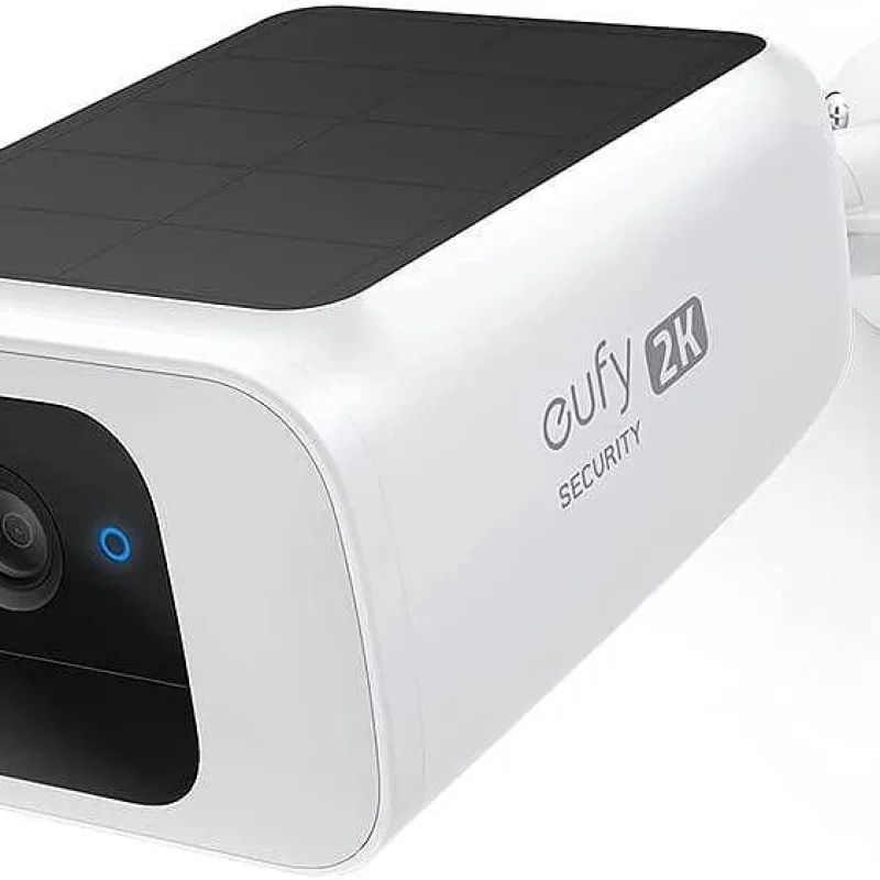 Соларна външна охранителна камера Eufy SoloCam S40, 2K, IP67, бяла