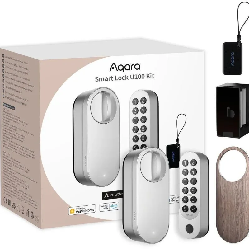Смарт ключалка и клавиатура + аксесоари AQARA U200 Kit, сива