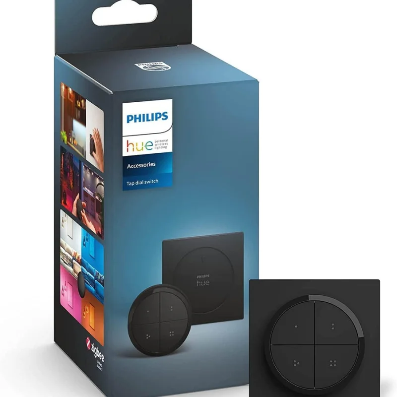 Смарт ключ за управление Philips Hue Tap Dial Switch, бял/черен, 4 бутона, IP20 (BT, Zigbee, HomeKit, Google, Alexa, SmartThings) (Цвят: Бял)