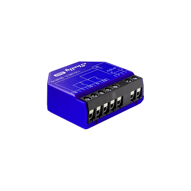 Смарт Wi-Fi измервателен димер Shelly Dimmer 0/1-10V PM Gen3 за ниско напрежение