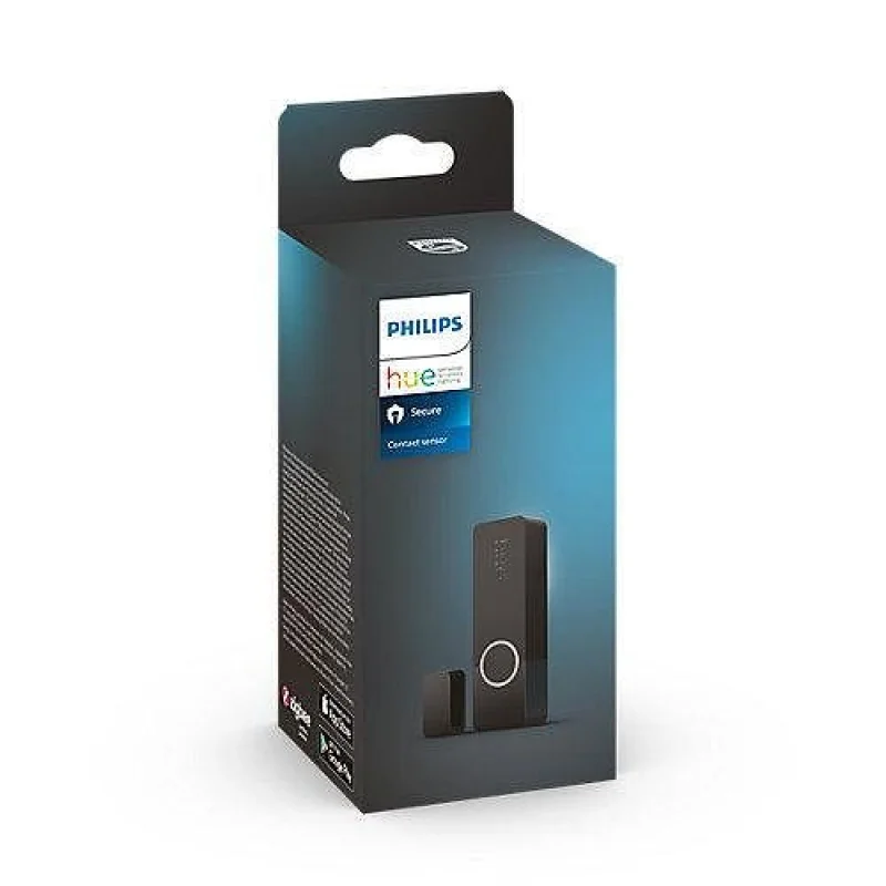 Смарт контактен сензор за врати и прозорци Philips Hue Secure с батерия, Бял/Черен (Цвят: Бял)