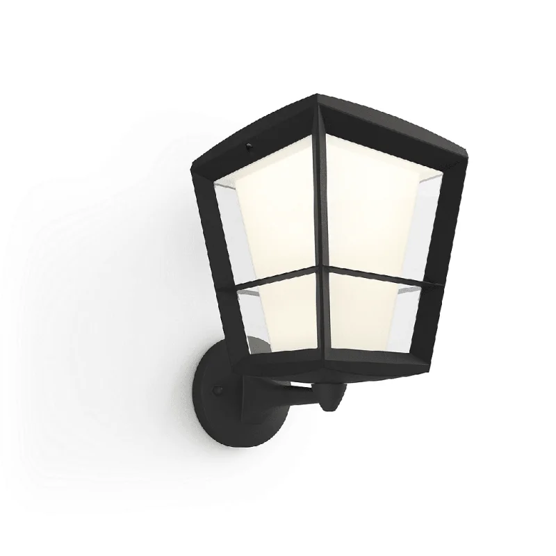 Смарт външен LED RGBW димируем аплик Philips Hue Econic + Hue Bridge, 15W, 1150 lm, GU10, IP44, Черен - Снимка 12
