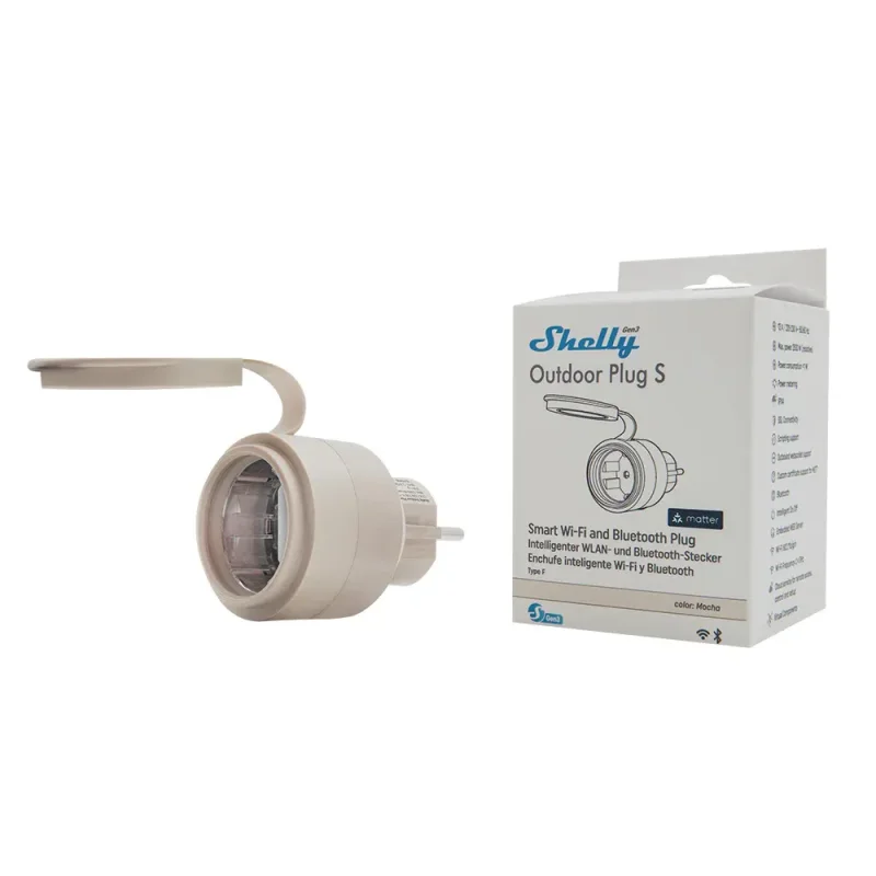 Смарт плъг за външна употреба Shelly Outdoor Plug S Gen3