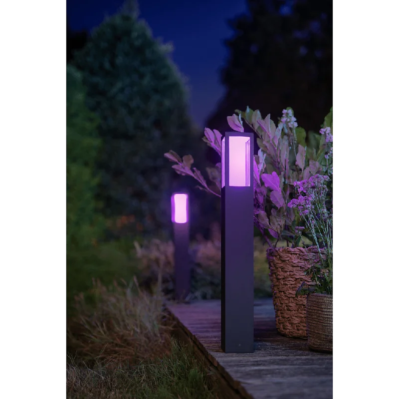 Смарт външна LED RGBW димируема лампа Philips Hue Impress + Hue Bridge, 77 см, 8W, 590 lm, GU10, IP44, Черна - Снимка 10
