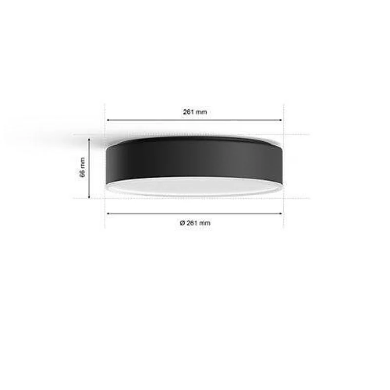 Смарт LED димируема плафониера Philips Hue Enrave S, 26.1 см, 9.6W, 1220 lm, бяла светлина 2200-6500K, Бяла/Черна (Цвят: Бял) - Снимка 9