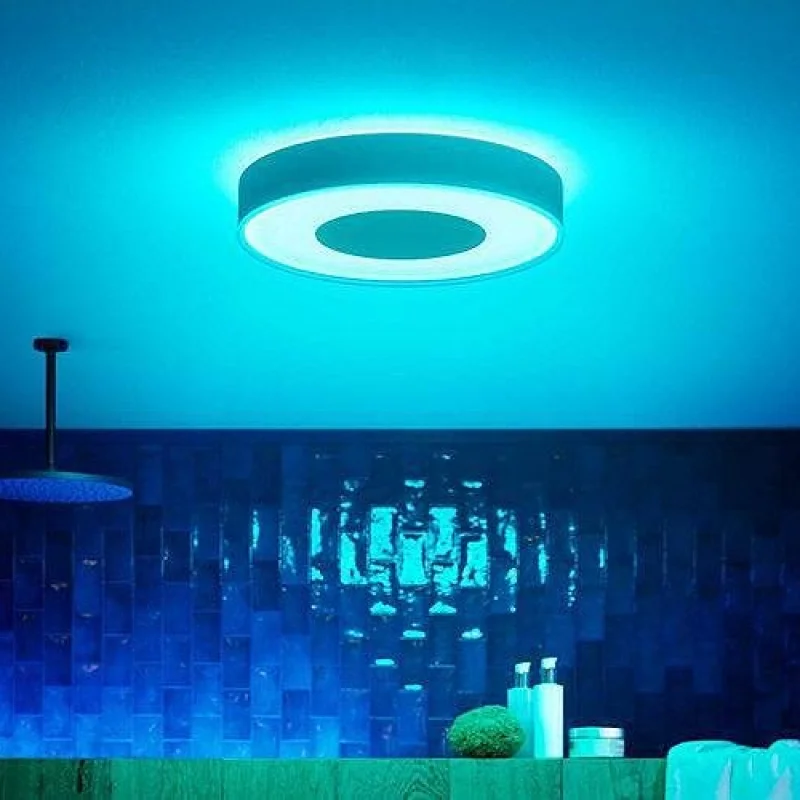 Смарт LED RGBW димируема плафониера Philips Hue Xamento M WACA, 38.1 см, 33.5W, 2350 lm, E27, IP44, Бяла - Снимка 5