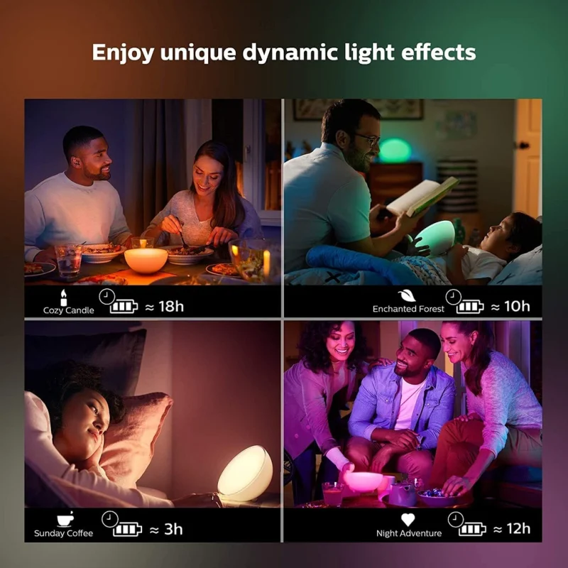 Смарт LED RGBW преносима димируема лампа Philips Hue Go WACA, бяла, 23 см, 6W, 520 lm, IP44 (BT, Zigbee, HomeKit, Google, Alexa, SmartThings) - Снимка 4