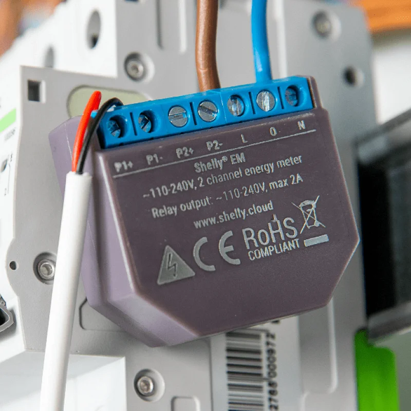 Смарт Wi-Fi измервател Shelly EM + 120A Clamp с 1 фаза - Снимка 4