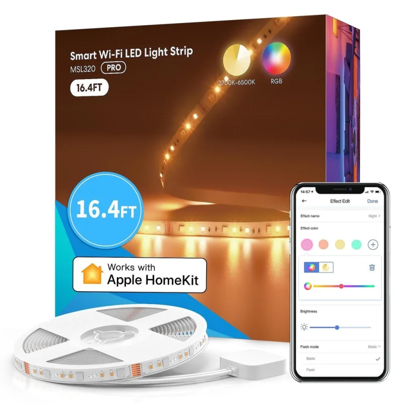 Смарт LED лента Meross MSL320 PRO, RGB 5 м (HomeKit)
