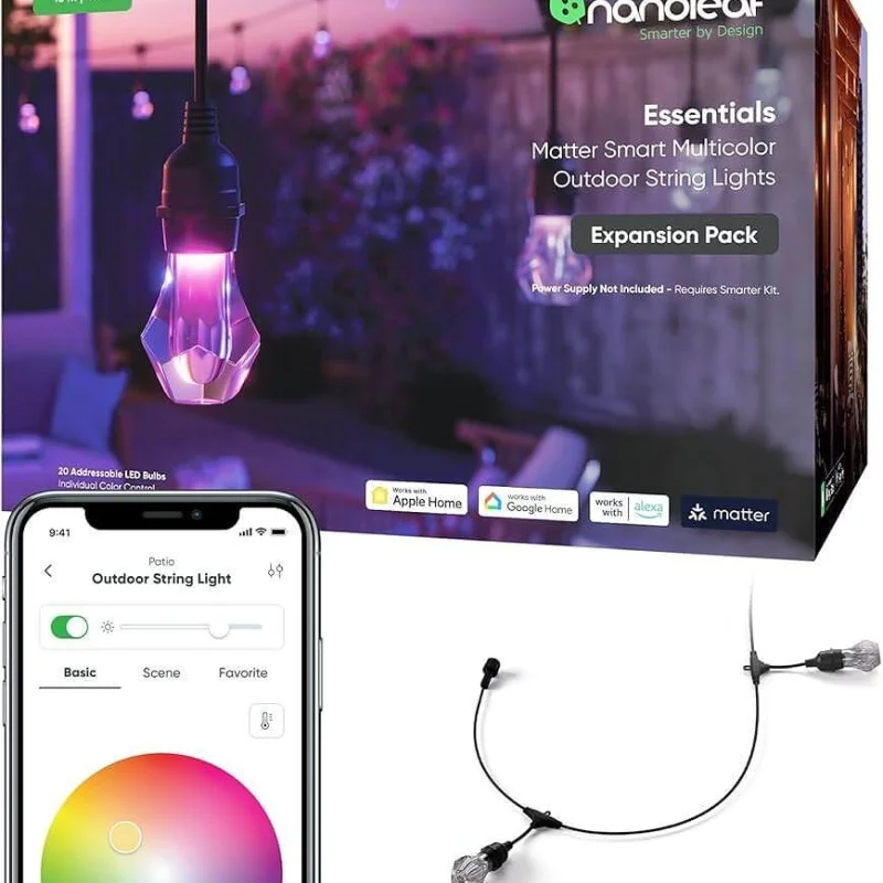 Смарт разширителен пакет за многоцветни външни string светлини Nanoleaf, 15 м