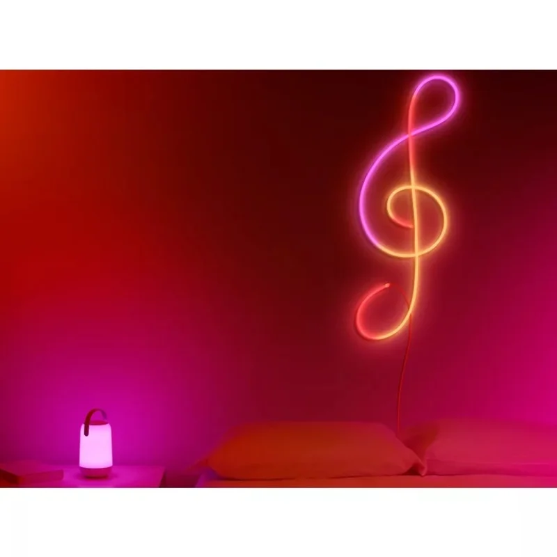 Смарт LED RGBW неонова димируема градиентна лента WiZ Smart Neon Flex Strip Type-C 3 м, 24W, 1600 lm, 16 милиона цвята (BT, Zigbee, Matter, Apple Home, Google, Alexa, SmartThings) - Снимка 4