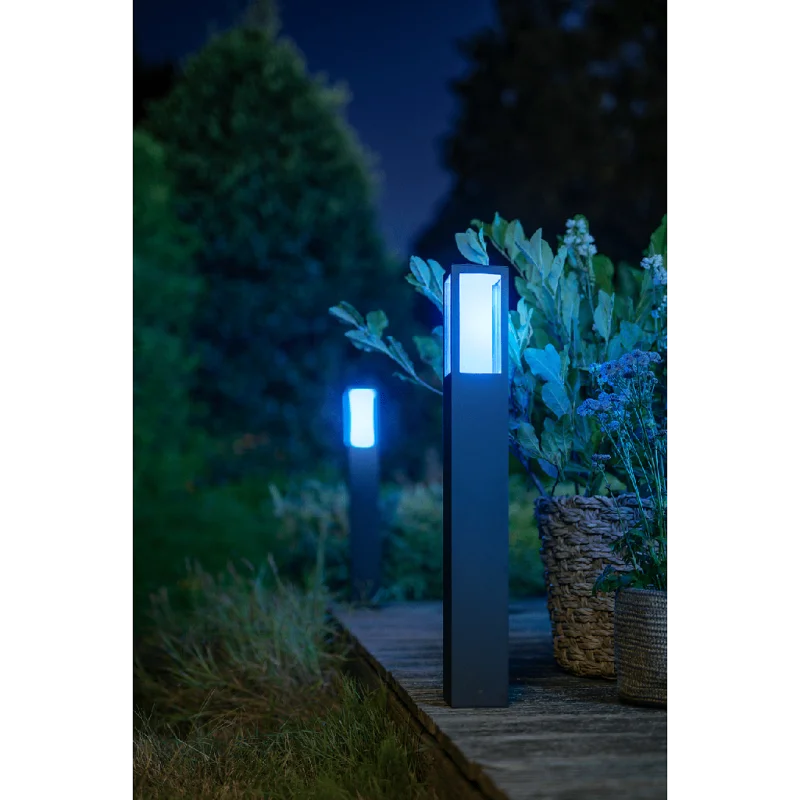 Смарт външна LED RGBW димируема лампа Philips Hue Impress + Hue Bridge, 77 см, 8W, 590 lm, GU10, IP44, Черна - Снимка 12