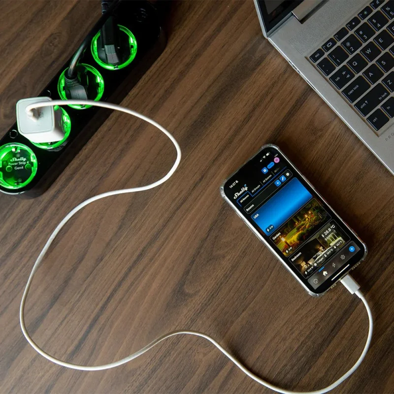Смарт разклонител Shelly Power Strip 4 Gen4 - черен - Снимка 2
