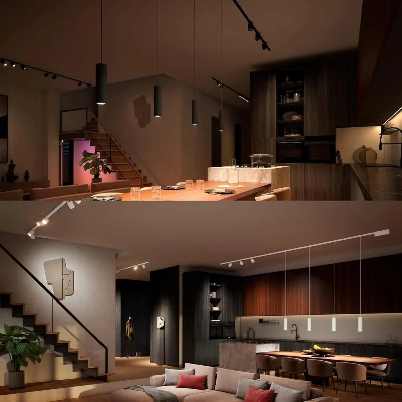 Смарт LED RGBW димируем сет Philips Hue Perifo WACA, 2x1 м шини + 3 висящи спота, 15.6W, 2418 lm, Бял/Черен (Цвят: Бял) - Снимка 7