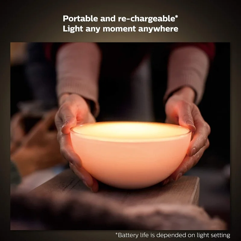Смарт LED RGBW преносима димируема лампа Philips Hue Go WACA, бяла, 23 см, 6W, 520 lm, IP44 (BT, Zigbee, HomeKit, Google, Alexa, SmartThings) - Снимка 2