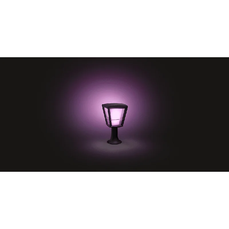 Смарт градинска LED RGBW димируема лампа Philips Hue Econic + Hue Bridge, 32.2 см, 15W, 1150 lm, IP44, Черна - Снимка 4