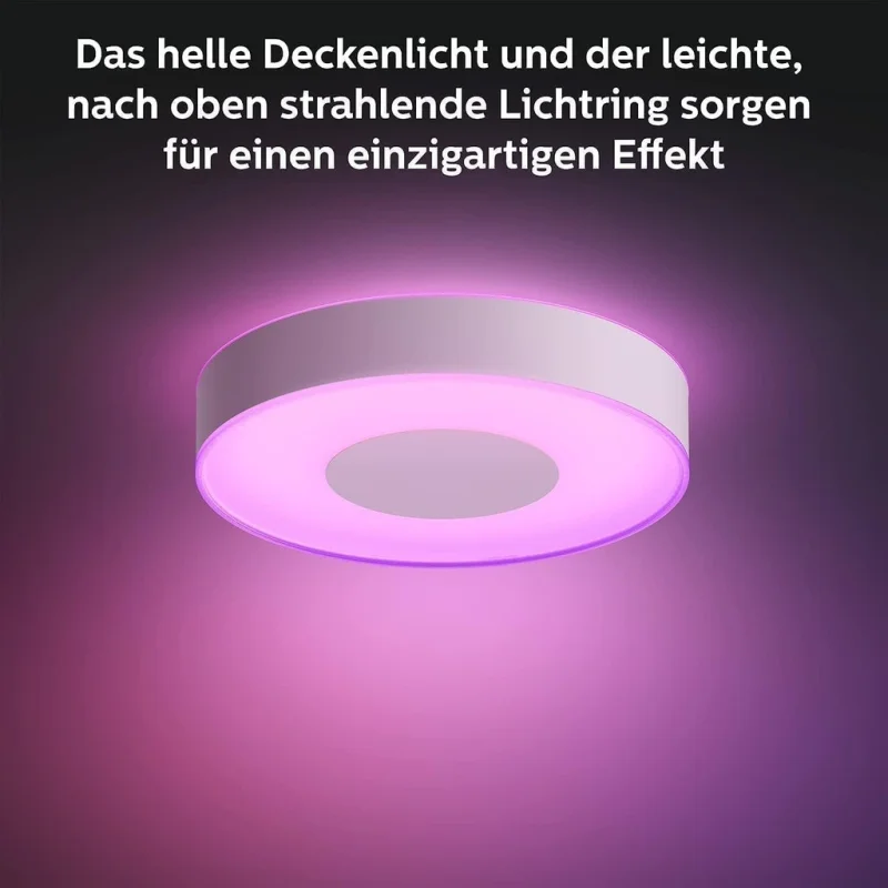 Смарт LED RGBW димируема лампа за таван Philips HUE Infuse L WACA, бяла, 42.5 см, 52.5 W, 3700 lm, бяла/цветна светлина, 16 мил. цвята (BT, Zigbee, HomeKit, Google, Alexa, SmartThings) - Снимка 15