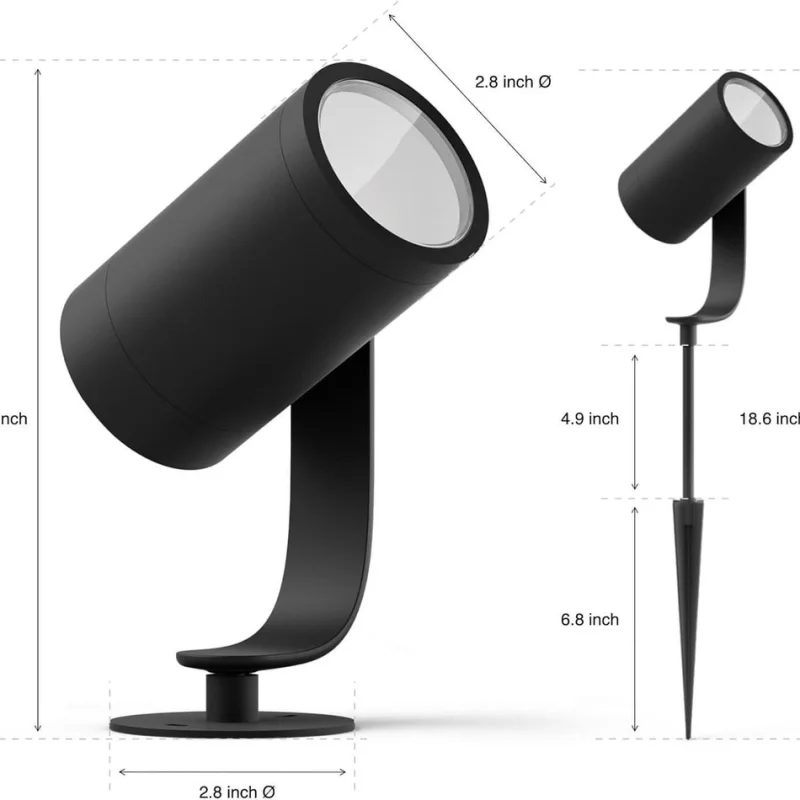 Смарт външен LED RGBW димируем комплект спотове Philips Hue Lily WACA, 3 бр., 3x8W, 24V, 3x590 lm, IP65, Черни - Снимка 3