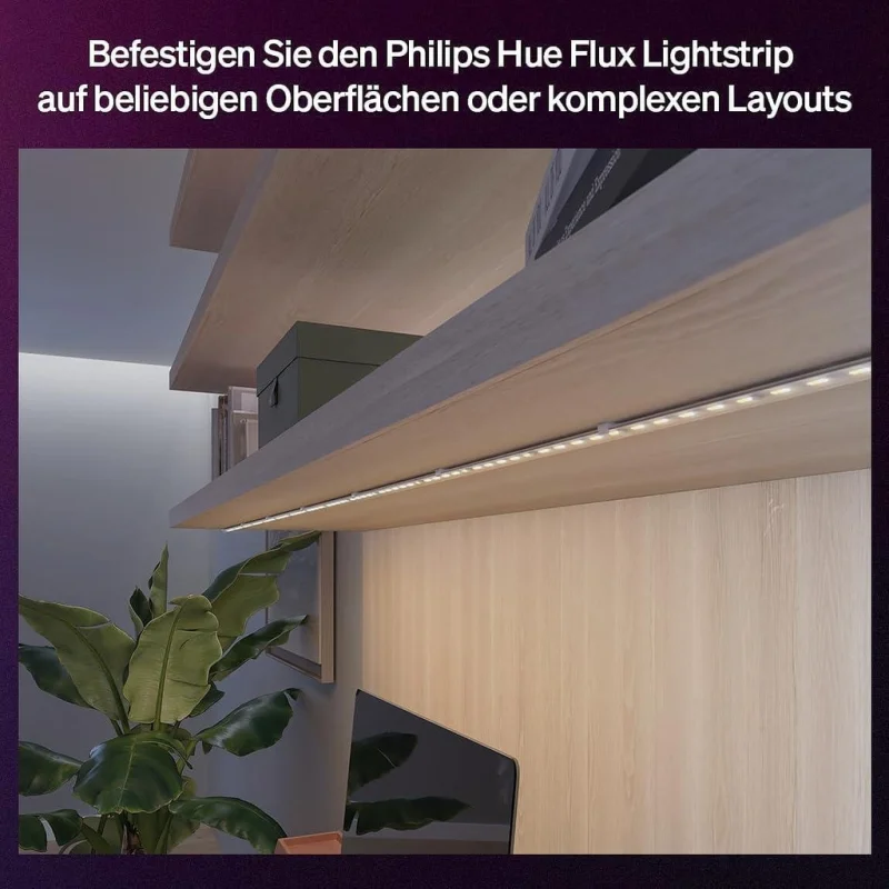 Скоби за монтаж на смарт LED димируема лента Philips Hue Flux 10 бр. прозрачни скоби с включени винтове и лента - Снимка 3