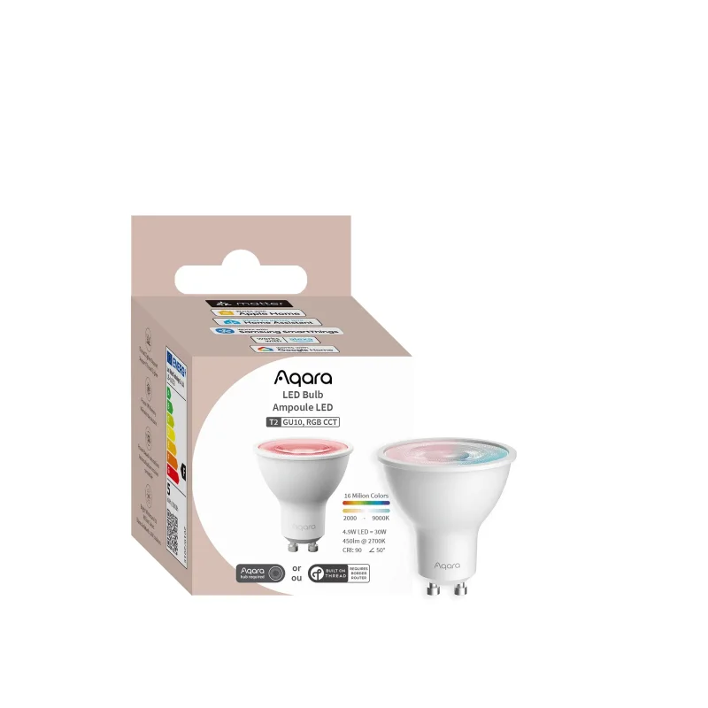 Смарт LED крушка Aqara LED Bulb T2, GU10, Цветна (RGB)