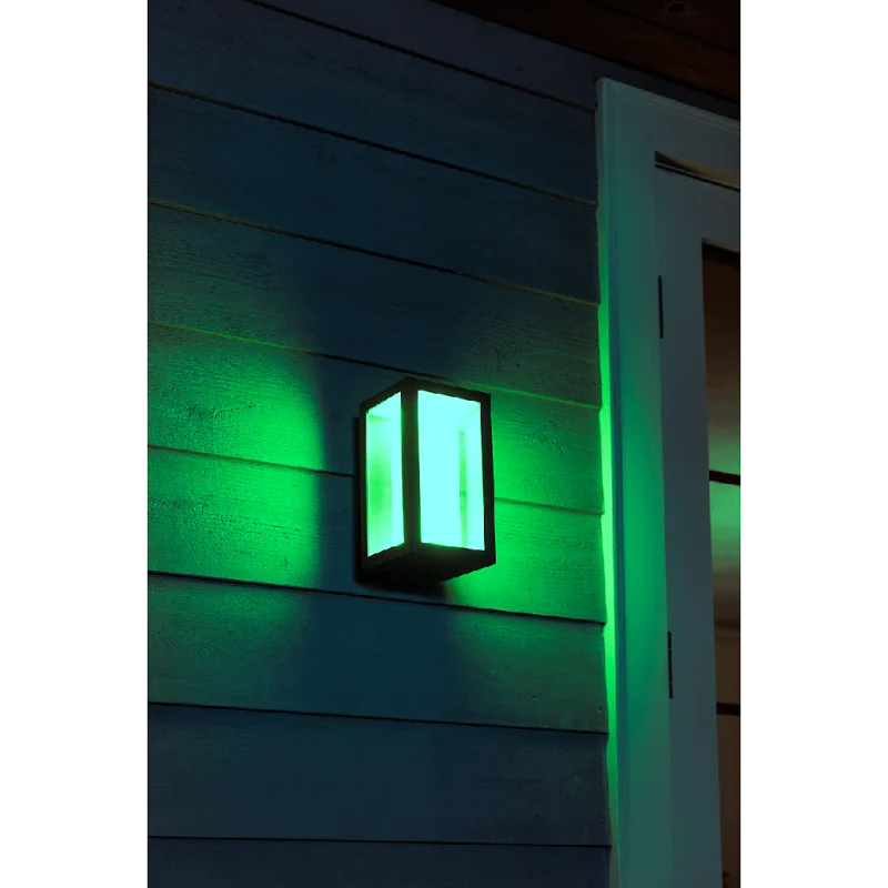 Смарт външен RGBW LED димируем аплик Philips Hue Impress + Hue Bridge, 8W, 1200 lm, E26, IP54, Черен - Снимка 6