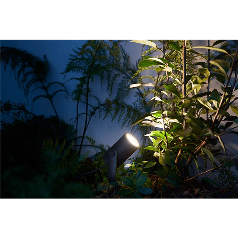 Смарт външен LED RGBW димируем комплект спотове Philips Hue Lily WACA, 3 бр., 3x8W, 24V, 3x590 lm, IP65, Черни - Снимка 9