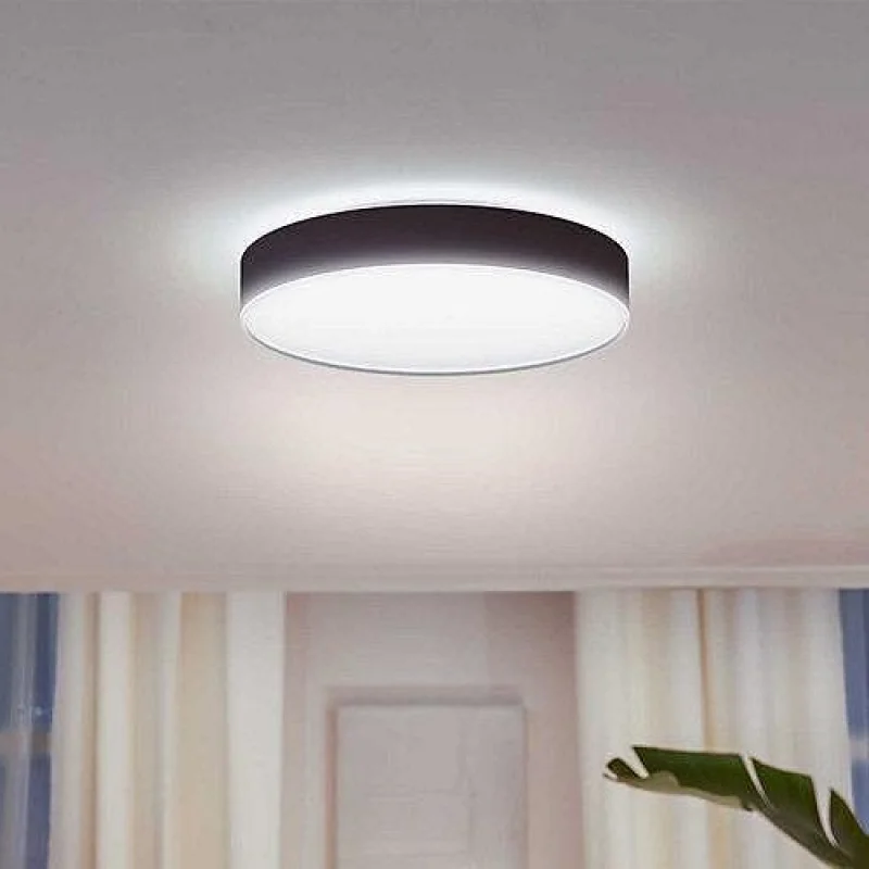 Смарт LED димируема плафониера Philips Hue Enrave XL White Ambiance, 55.1 см, 48W, 6100 lm, GU10, бяла светлина 2100-6500K, Бяла/Черна (Цвят: Бял) - Снимка 11