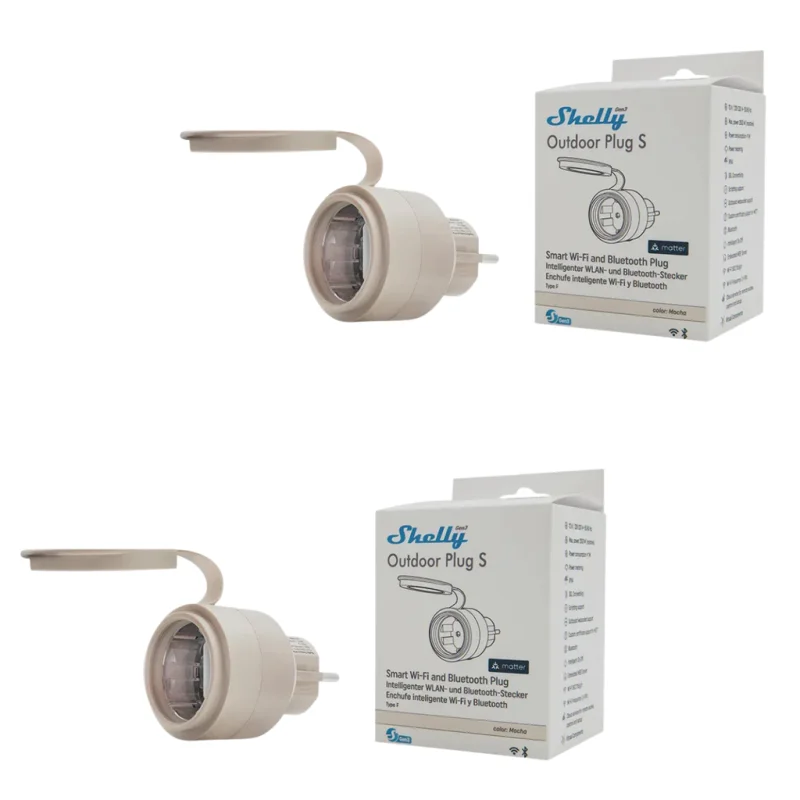 Двоен промо пакет смарт плъг за външна употреба Shelly Outdoor Plug S Gen3 (2 бр.)