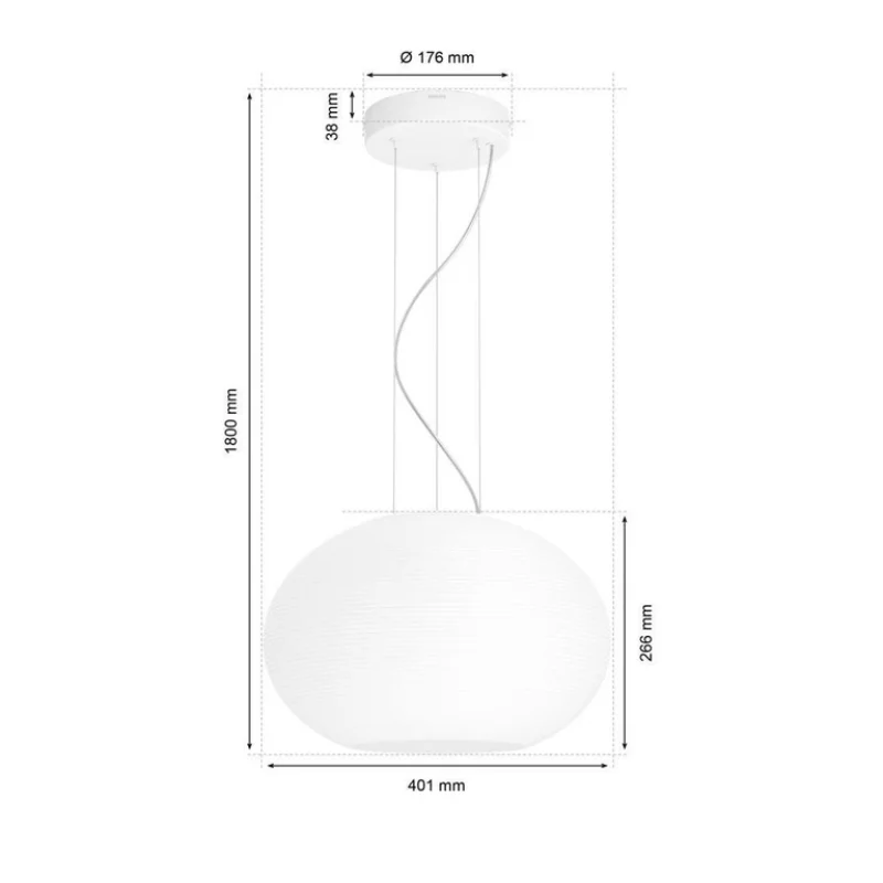 Смарт LED RGBW димируема висяща лампа за таван Philips Hue Flourish WACA, 39.5W, 2750 lm - Снимка 3
