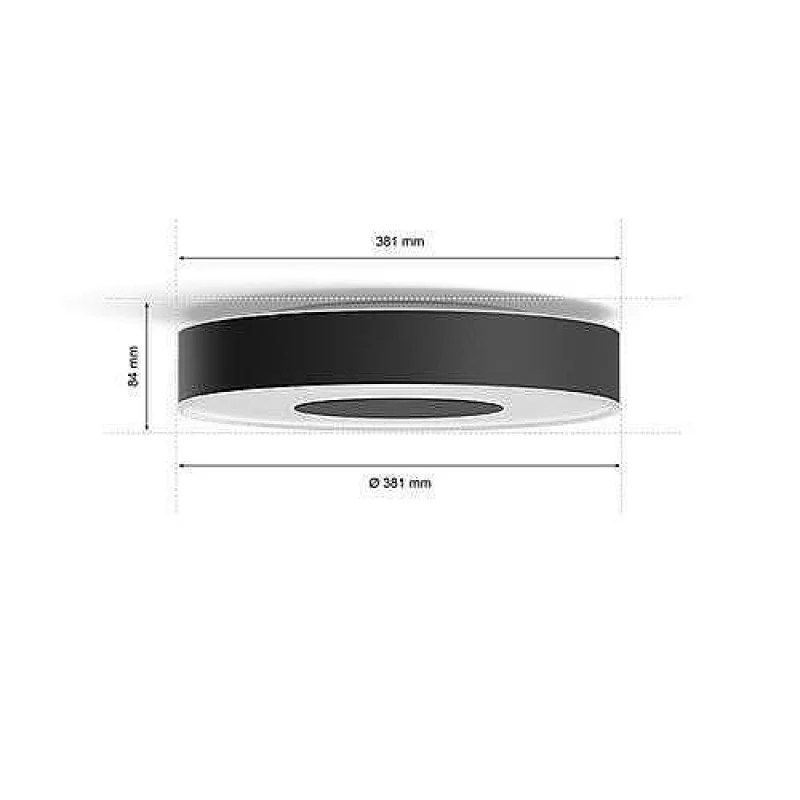 Смарт LED RGBW димируема плафониера Philips HUE Xamento М WACA, черна, 38.1 см, 33.5W, 2350 lm, Е27, IP44, 16 мил. цвята (Bluetooth, Zigbee, Homekit, Google, Alexa, SmartThings) - Снимка 2