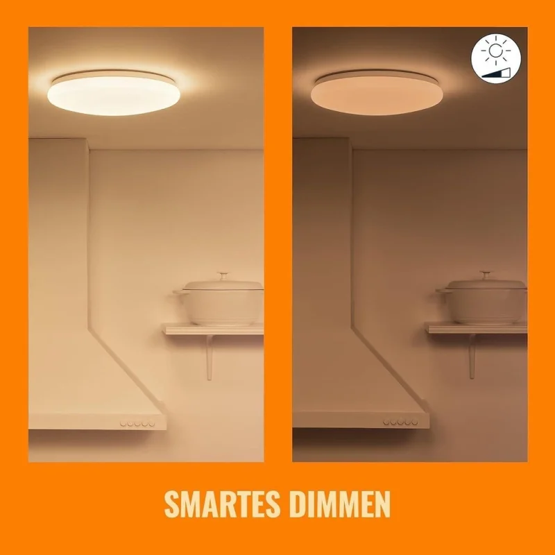 Смарт LED димируема плафониера WiZ Adria Ceiling Warm White, бяла, 32 см, 17W, 1600 lm, топла бяла светлина 2700К (BT, Zigbee, Apple Home, Google, Alexa, SmartThings) - Снимка 5