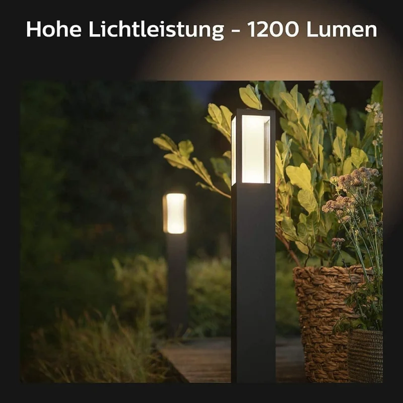 Смарт външна LED RGBW димируема лампа Philips Hue Impress + Hue Bridge, 77 см, 8W, 590 lm, GU10, IP44, Черна - Снимка 4