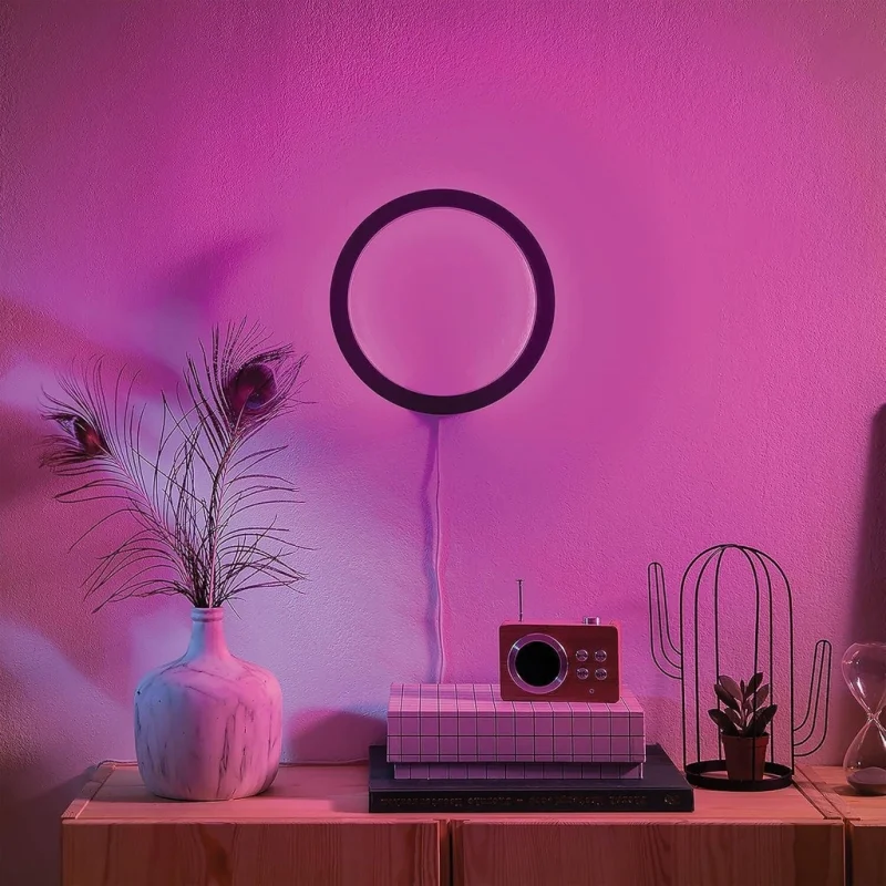 Смарт LED RGBW димируема стенна лампа Philips Hue Sana Wall, черна, алуминий, 20W, 24V, 1500 lm, E26 (BT, Zigbee, HomeKit, Google, Alexa, SmartThings) - Снимка 5