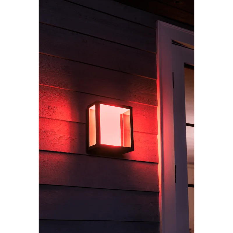 Смарт външен LED RGBW димируем аплик Philips Hue Impress WACA, 2x8W, 1200 lm, IP44, Черен - Снимка 10