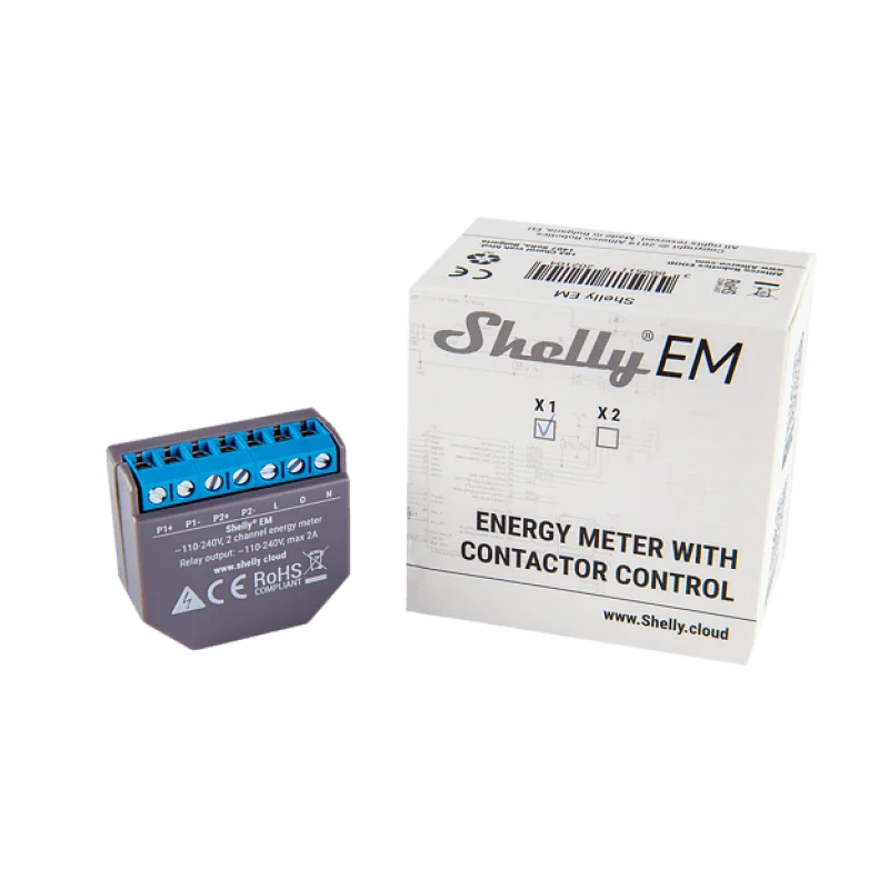 Смарт Wi-Fi измервател Shelly EM + 120A Clamp с 1 фаза - Снимка 5