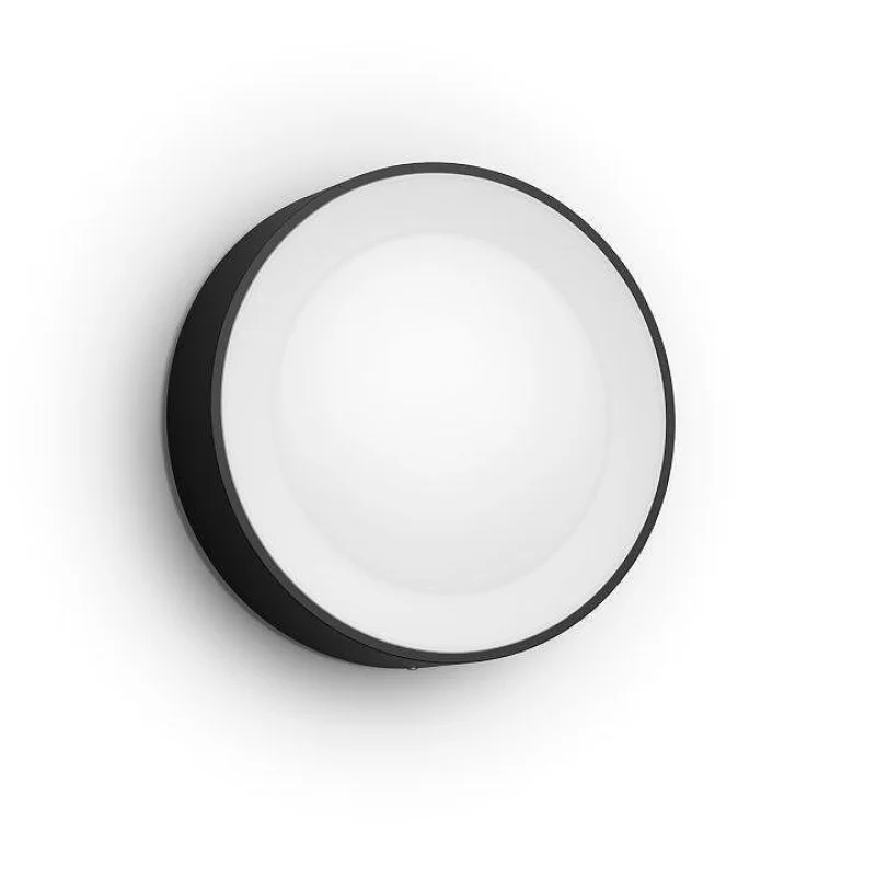 Смарт външен LED RGBW димируем аплик Philips HUE Daylo, WACA, черен, метал, 22 см, 15W, IP44, бяла/цветна светлина, 16 милиона цвята (BТ, Zigbee, HomeKit, Google, Alexa, SmartThings) - Снимка 9
