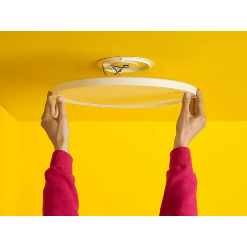 Смарт LED RGBW димируема плафониера WiZ Superslim Ceiling, бяла, 42.3x3.2 см, 22 W, 2600 lm, 16 милиона цвята (BT, Zigbee, Apple Home, Google, Alexa, SmartThings) - Снимка 4