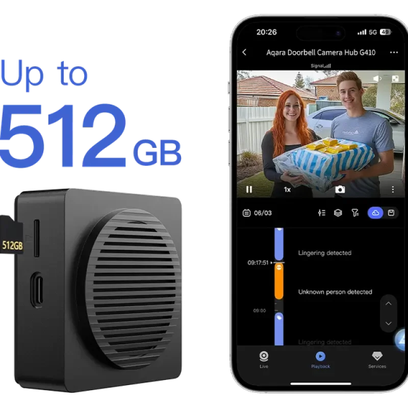 Смарт видеозвънец хъб Aqara Doorbell Camera Hub G410, черен - Снимка 3