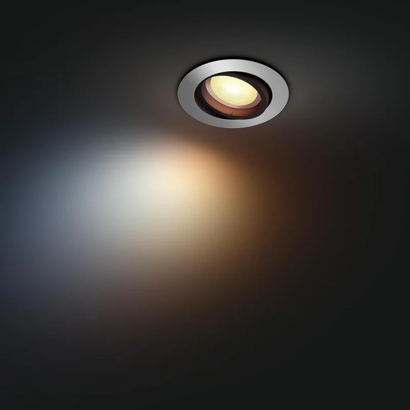 Смарт LED димируема луничка Philips HUE Milliskin, алуминий, 7 см, 4.2W, 400 lm, IP20, GU10, бяла светлина 2100-6500K (BT, Zigbee, HomeKit, Google, Alexa, SmartThings) - Снимка 6