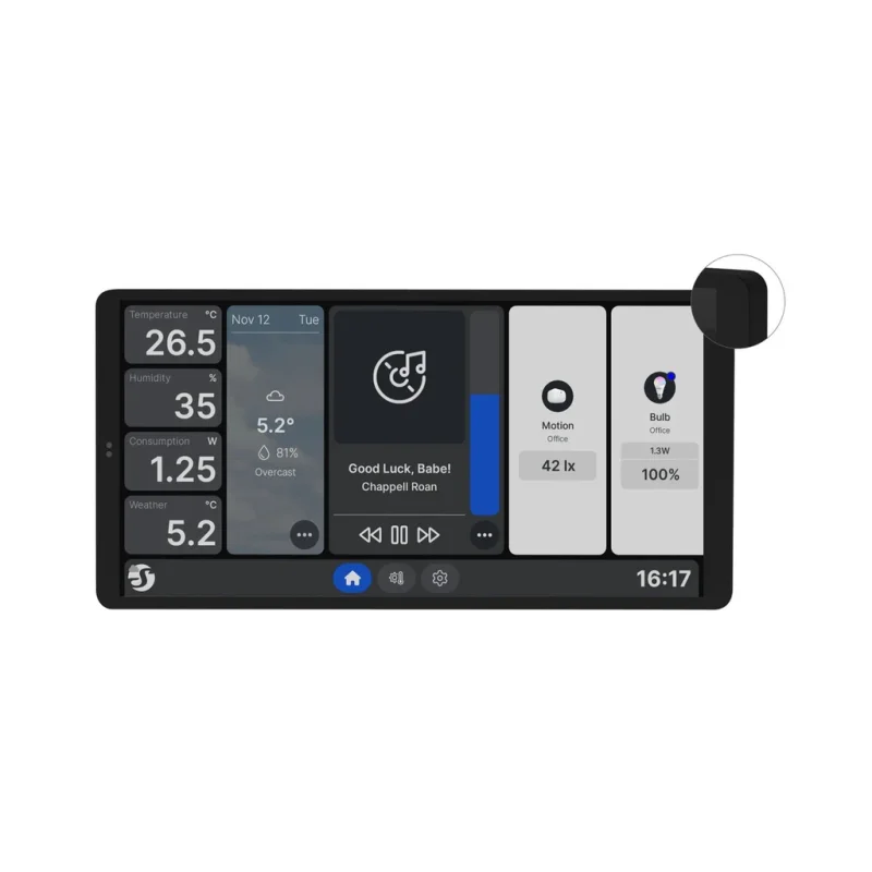 Смарт дисплей Shelly Wall Display X2 + BLU H&T с Bluetooth и сензор за температура и влажност - Снимка 3