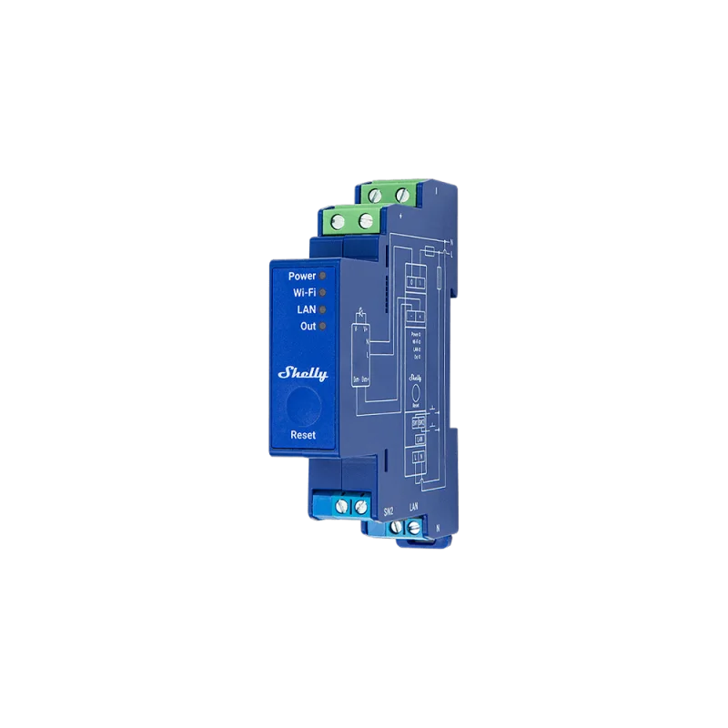 Смарт измервателен димер Shelly Pro Dimmer 0/1-10V PM за DIN шина, Wi-Fi, Bluetooth