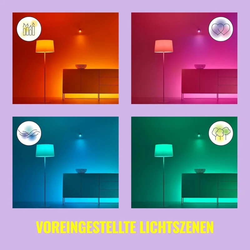 Смарт LED RGBW димируема крушка WiZ Smart Bulb 8.8W, 2452 lm, E27, 16 милиона цвята (BT, Zigbee, Matter, Apple Home, Google, Alexa, SmartThings) - Снимка 4