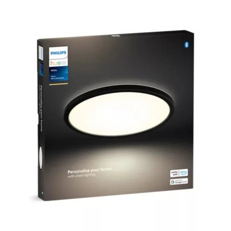 Смарт LED димируема лампа за таван Philips HUE Tento White, размер S, 29.1 см, черна, 16.6W, 2250 lm, топла бяла светлина 2700К (BT, Zigbee, HomeKit, Google, Alexa, SmartThings) - Снимка 2