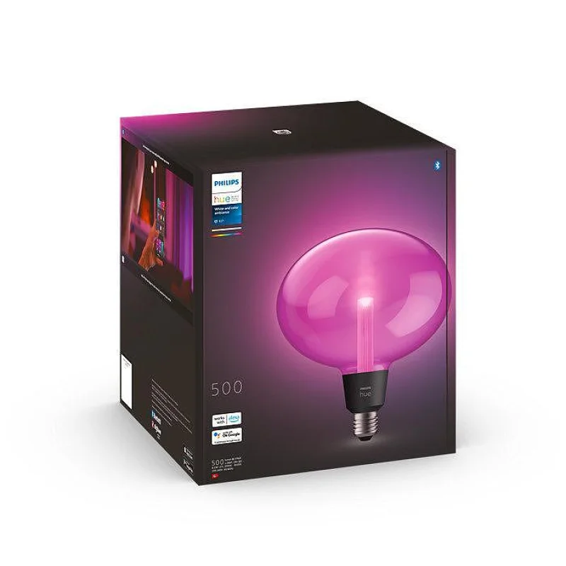 Смарт LED RGBW димируема крушка Philips Hue Lightguide Ellipse, 6.5W, 500 lm, E27
