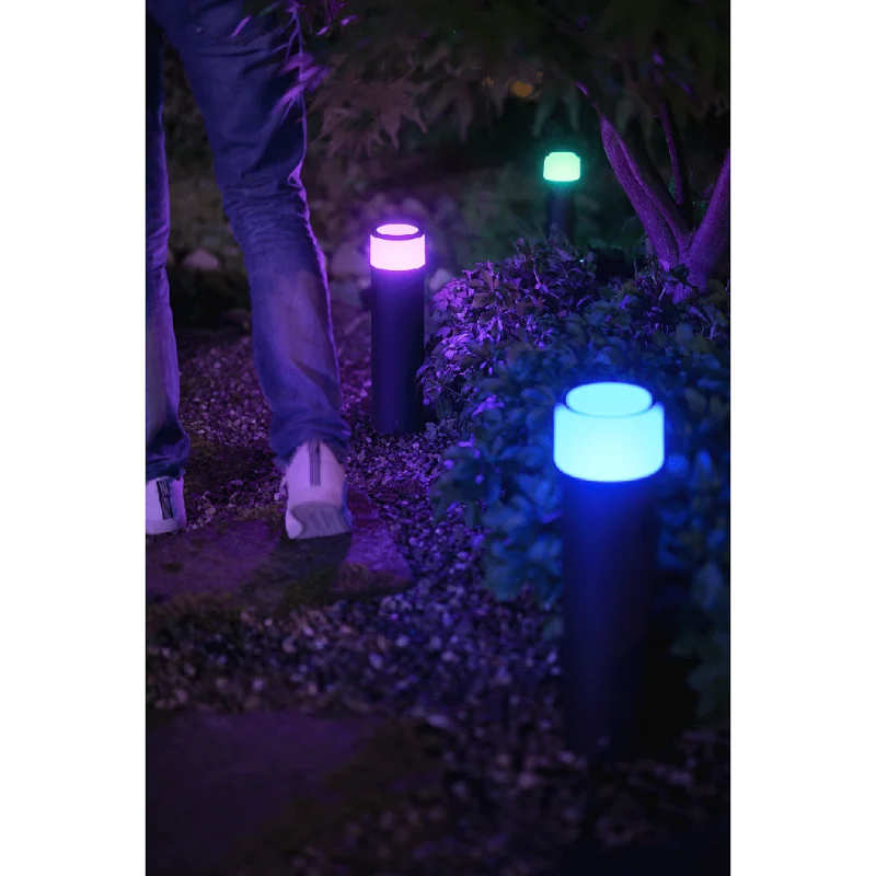 Смарт градинска LED RGBW димируема лампа Philips Hue Calla WACA, 8W, 600 lm, IP65, Черна - Снимка 9