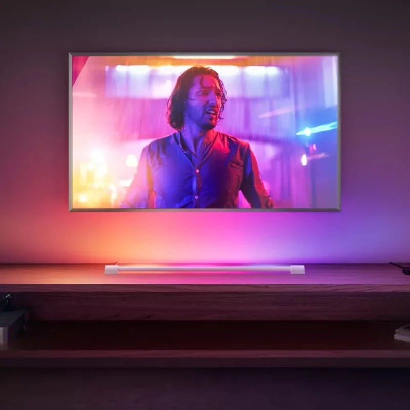 Смарт амбиентен LED RGBW димируем осветител Philips HUE Play Gradient, WACA, бял, алуминий, 137 см, 20W, 1800 lm, за TV 60-85", 16 мил. цвята (BT, Zigbee, HomeKit, Google, Alexa, SmartThings) - Снимка 4
