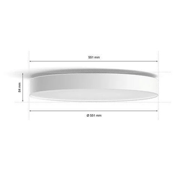 Смарт LED димируема плафониера Philips Hue Enrave XL White Ambiance, 55.1 см, 48W, 6100 lm, GU10, бяла светлина 2100-6500K, Бяла/Черна (Цвят: Черен) - Снимка 3