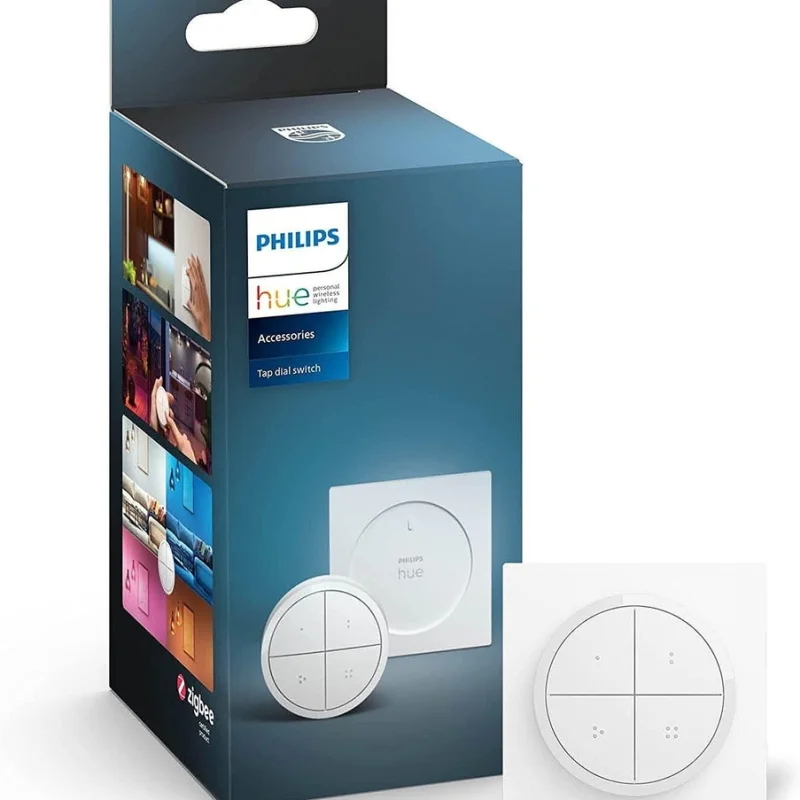Смарт ключ за управление Philips Hue Tap Dial Switch, бял/черен, 4 бутона, IP20 (BT, Zigbee, HomeKit, Google, Alexa, SmartThings) (Цвят: Черен) - Снимка 5