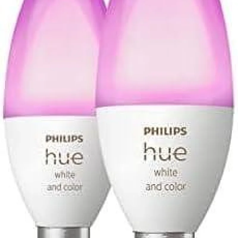 Смарт LED RGBW димируеми крушки Philips Hue WACA, 2 бр., 5.3W, 320 lm, E14 - Снимка 2