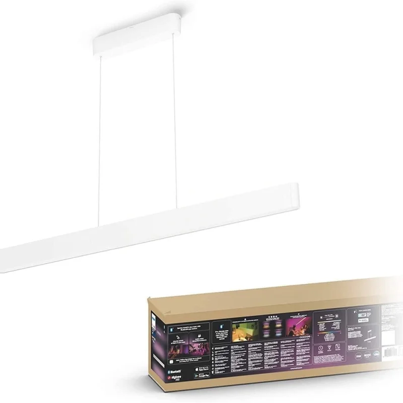 Смарт LED RGBW димируем полилей Philips Hue Ensis WACA, 129.8 см, 79W, 6000 lm, Бял/Черен (Цвят: Черен) - Снимка 2